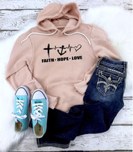 Load image into Gallery viewer, Faith Hope and Love Hoodie
