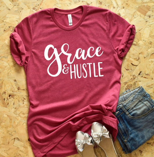 Grace and Hustle Crewneck Shirt - Christian Shirt