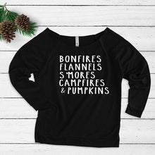 Load image into Gallery viewer, Bonfires, campfires, pumpkins sweatshirt - Slouchy sweatshirt
