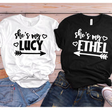 Load image into Gallery viewer, Lucy Ethel Best Friend Shirts - Matching Shirts Best Friends - Lucy and Ethel Shirts - Crewneck best friend shirts- sister shirts - lucy bal
